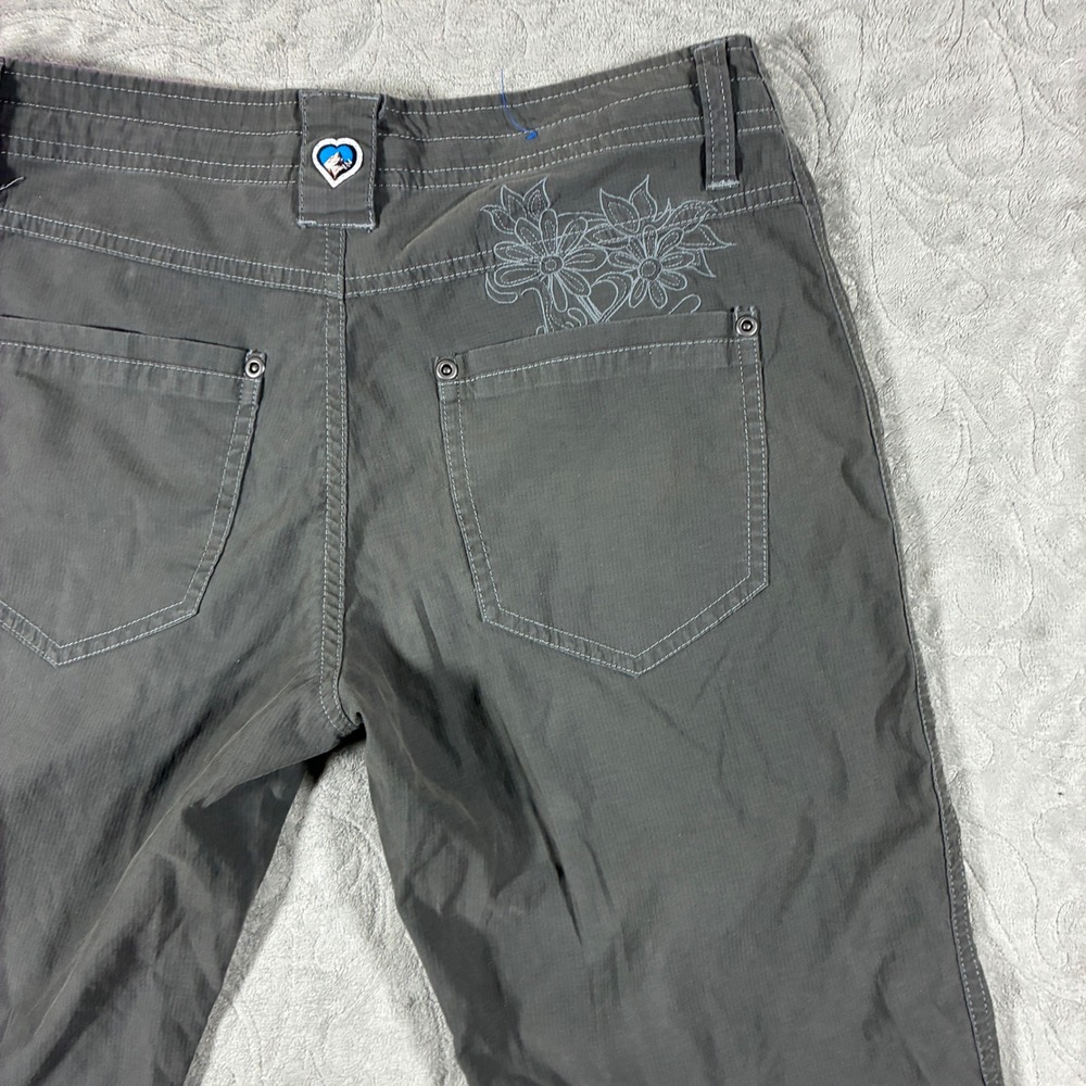 Kuhl Womens Cropped Hiking Pants Capris Size 4 Floral Embroidery Granola